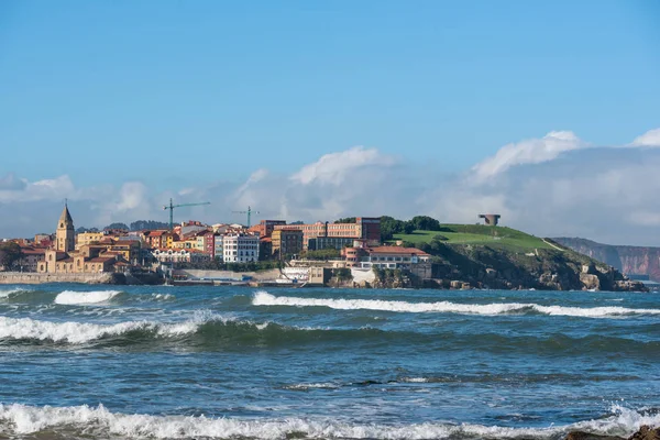 Gijon Skyline Van Stad Asturias Spanje — Stockfoto
