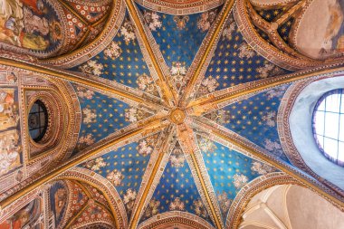 Toledo, İspanya - 16 Aralık 2018: Tavan primat Katedrali, Saint Mary Toledo, İspanya.
