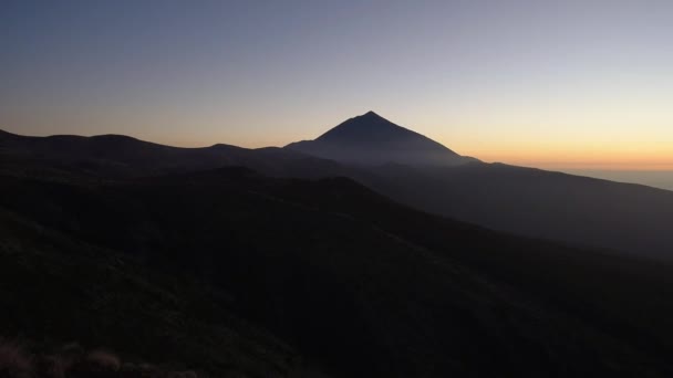 Krajobraz Teneryfy Teide. Zachód Słońca Natura wulkan Teide na Teneryfie, Wyspy Kanaryjskie, Hiszpania. — Wideo stockowe