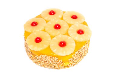 Beyaz arka plan üzerinde izole lezzetli ananas pasta .