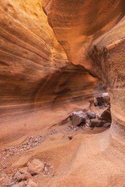 Sahne kireçtaşı kanyonu, Barranco de las Vacas in Gran Canaria, Kanarya adaları İspanya.