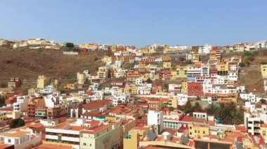 San Sebastian de la Gomera cityscape havadan görüntüleri, Kanarya adaları, İspanya.