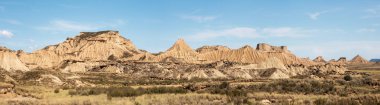 Navarra Bardenas Reales Desertic panorama manzara, İspanya.