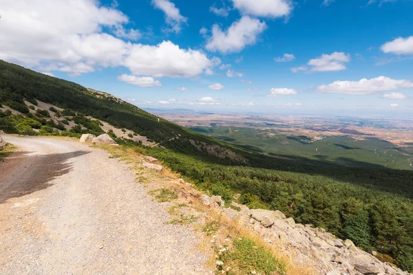 View of green valleys of Aragon region from the moncayo mountain. Natural environment in summer season.