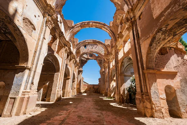 Ruiny Belchite, Španělsko, město v Aragonu, které bylo kompletně zničeno během španělské občanské války. — Stock fotografie