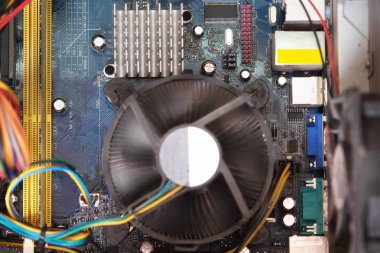 Bilgisayar Anakart Kapat. Bilgisayar cihazı kavramı.