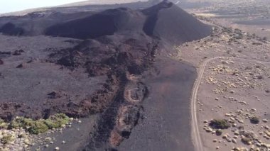 İspanya, Kanarya Adaları, Tenerife 'deki volkanların hava manzarası.