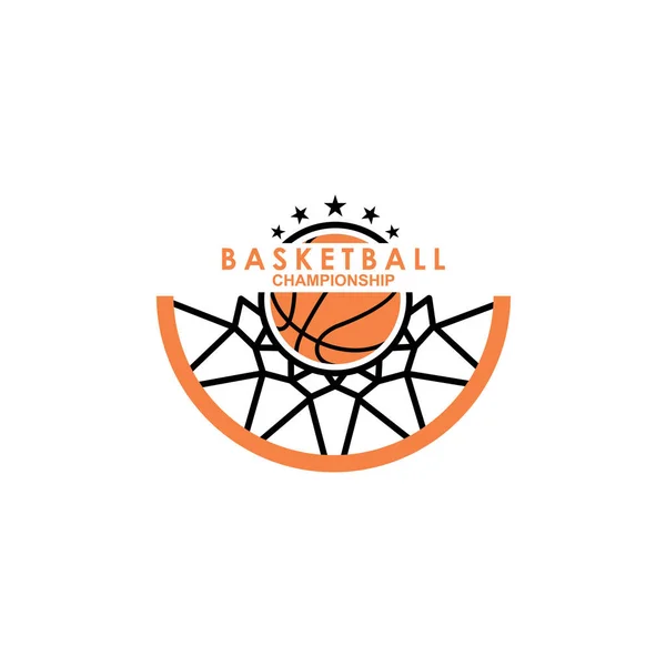 Basketball Logo Template Vector Isolated White Background — Stock Vector