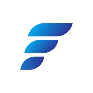 Soyut harf F logo tasarım şablonu