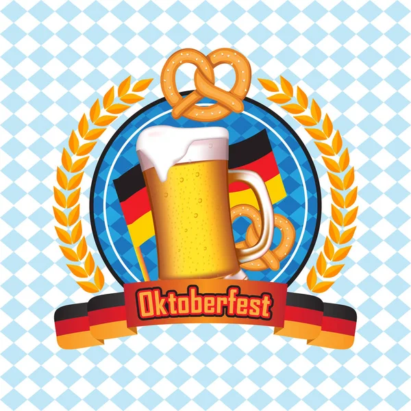 Oktoberfest Hintergrund Mit Realistischem Bier — Stockvektor