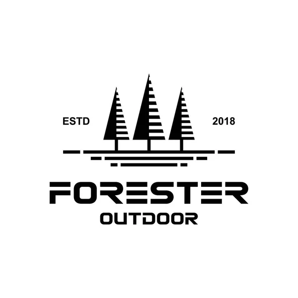 Förster Outdoor Logo Design Vektor — Stockvektor