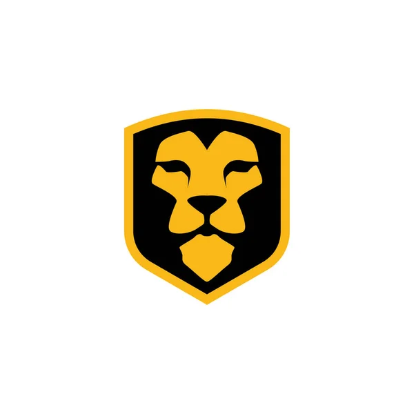 Logo Tarczy Lwa Inspiracji Projektowej — Wektor stockowy