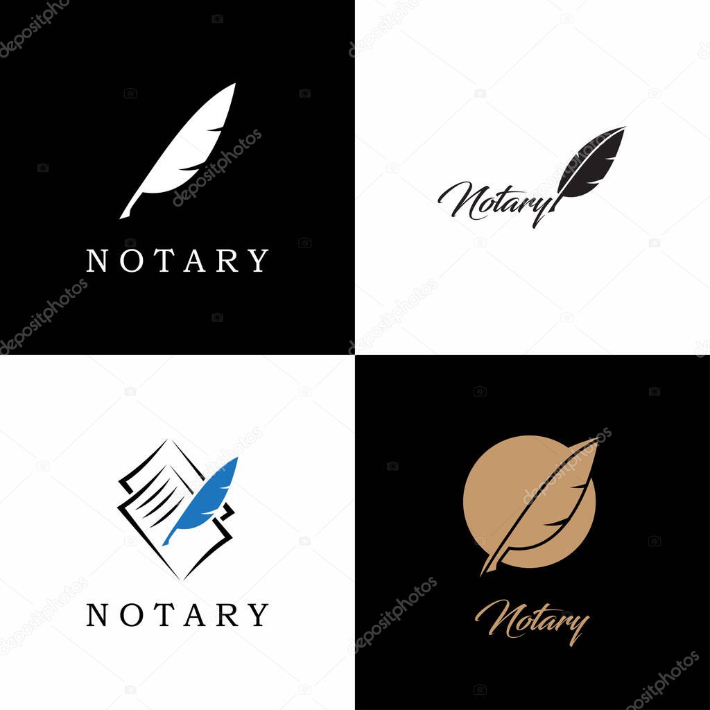 Notary Logo Collection. Vector Illustration