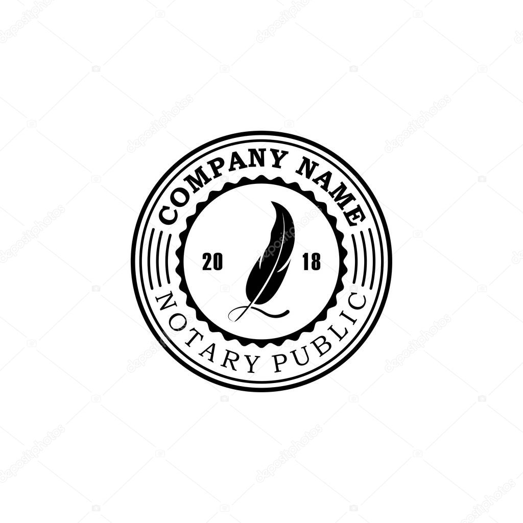 Notary logo stamp vector
