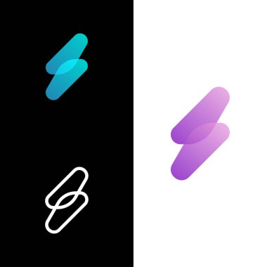 S harfi logo tasarımı yarı şeffaf ve çizgi sanat konsepti çizimi çizimi