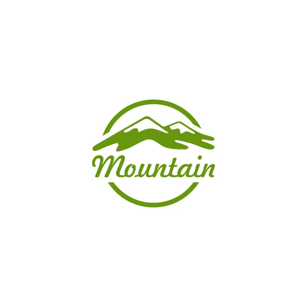 Vecteur Logo Montagne Minime Avec Forme Cercle — Image vectorielle