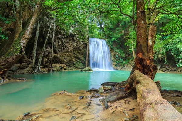 Cascadas Bosque Profundo Cascada Erawan Parque Nacional Kanchanaburi Tailandia — Foto de Stock