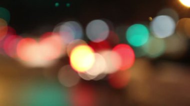 Bangkok.Thailand sokaklarında odak dışı ışıklar (1080p. Hd)