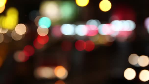 Luces Fuera Foco Las Calles Bangkok Tailandia 1080P — Vídeos de Stock