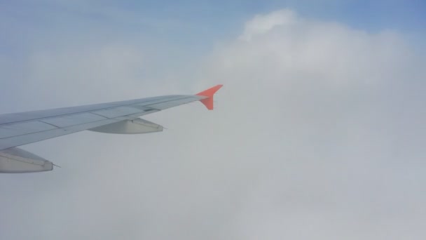 Avión Ala Vista Cielo Desde Ventana Nube — Vídeos de Stock