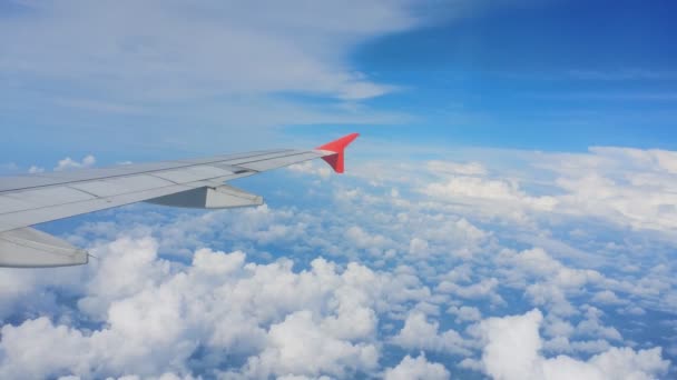 Крило Літака Вид Вікна Хмару — стокове відео
