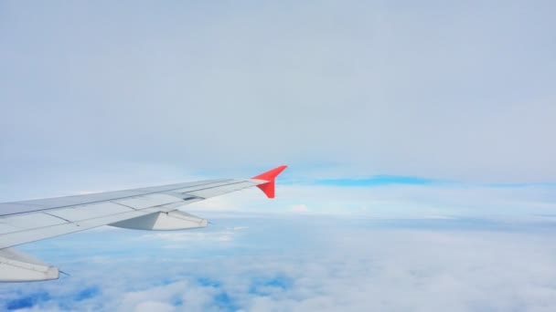 Aile Avion Vue Sur Ciel Depuis Fenêtre Sur Nuage — Video