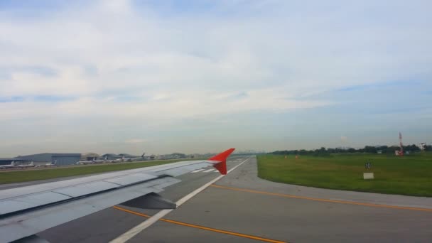 Skrzydło Samolotu Widok Okna Chmurę — Wideo stockowe