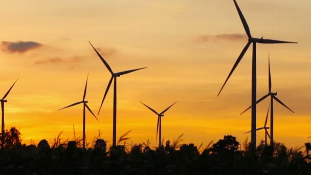 Wind Turbines Producing Clean Renewable Energy — Stock Video
