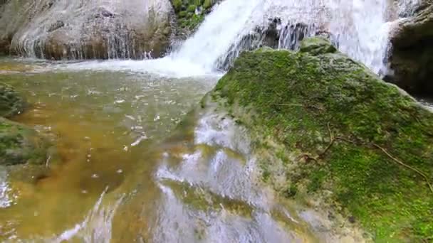 Waterfalls Deep Forest Erawan Waterfall National Park Kanchanaburi Thailand — Stock Video