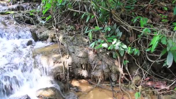 Waterfalls Deep Forest Erawan Waterfall National Park Kanchanaburi Thailand — Stock Video