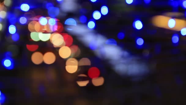 Luces Desenfocadas Las Calles Bangkok Tailandia 1080P — Vídeo de stock