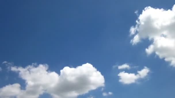 Nuvens Fofas Céu Azul Formato Vídeo Alta Definição 1920X1080 — Vídeo de Stock