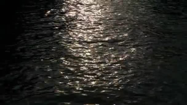 Licht Zonsondergang Reflectie Water Natuur Achtergrond — Stockvideo