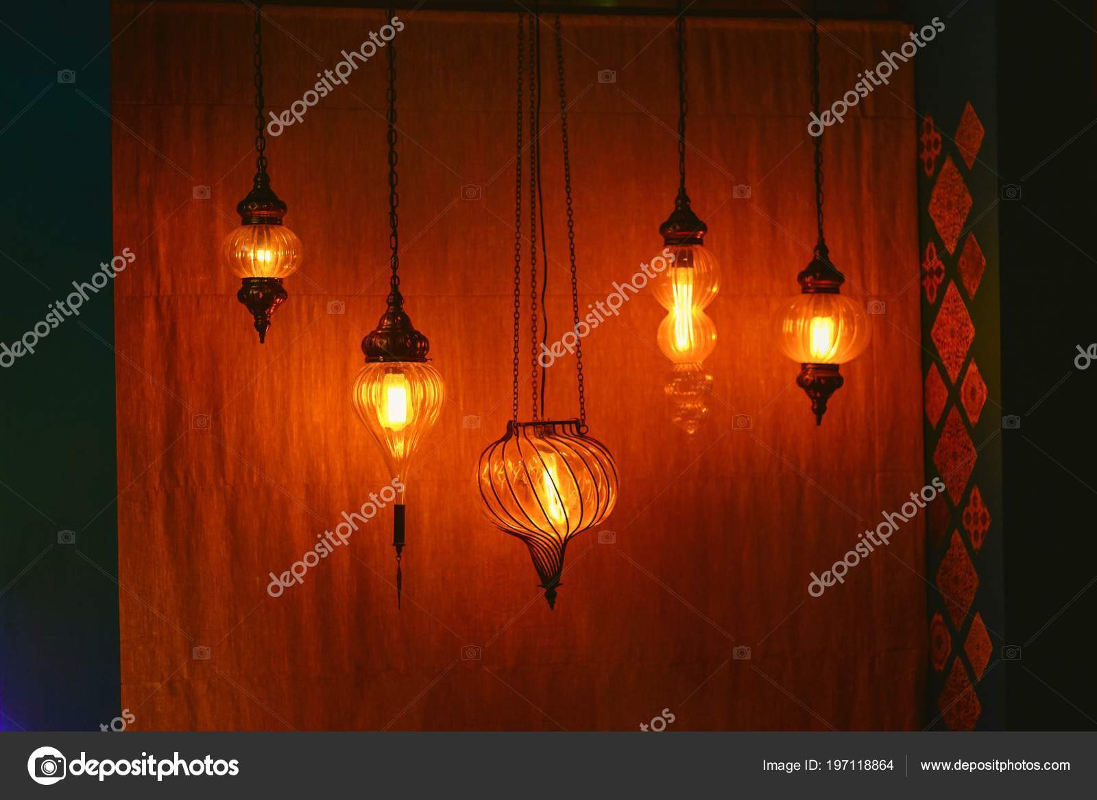 Hanging Ceiling Burning Lamps Oriental Style Warm Light