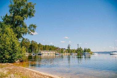 Göl Manzaralı, ülke resort, huzur, yaz günü, güzel yaz yatay