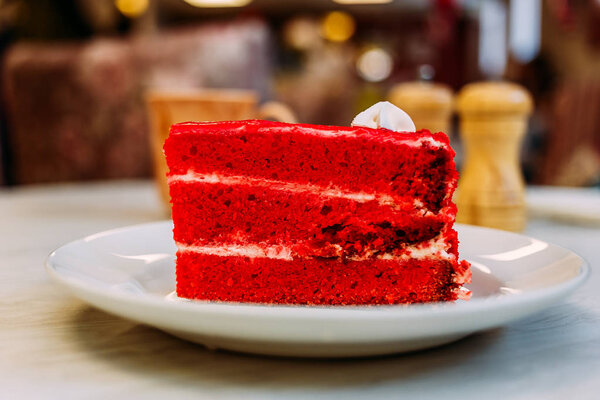 red piece of raspberry cake