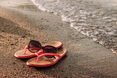 Kırmızı Bayanlar plaj flip-flop kum plaj için