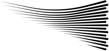 Hız çizgileri izole küme. Güneş ışınları veya yıldız patlaması siyah vektör öğeleri farklı basit siyah vektör hız satırlarının Isolated.Set.