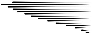 Hız çizgileri izole küme. Güneş ışınları veya yıldız patlaması siyah vektör öğeleri farklı basit siyah vektör hız satırlarının Isolated.Set.