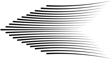 Hız çizgileri izole küme. Güneş ışınları veya yıldız patlaması siyah vektör öğeleri farklı basit siyah vektör hız satırlarının Isolated.Set.