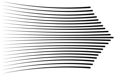 Hız çizgileri izole küme. Güneş ışınları veya yıldız patlaması siyah vektör öğeleri farklı basit siyah vektör hız satırlarının Isolated.Set.