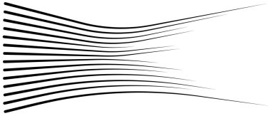 Hız çizgileri izole küme. Güneş ışınları veya yıldız patlaması siyah vektör öğeleri farklı basit siyah vektör hız satırlarının Isolated.Set.