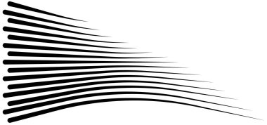 Hız çizgileri izole küme. Güneş ışınları veya yıldız patlaması siyah vektör öğeleri farklı basit siyah vektör hız satırlarının Isolated.Set.