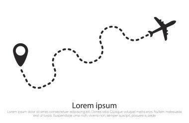 Uçak rota noktalı çizgi şeklinde