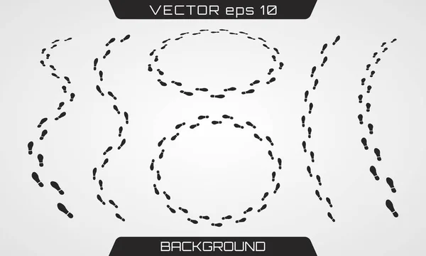 Sapato e pegada nua . — Vetor de Stock