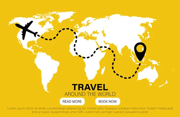 地球上的地标 现代平面设计 旅游横幅 去世界旅行 旅行插图 地球上的地标 概念网站模板 — 图库矢量图片