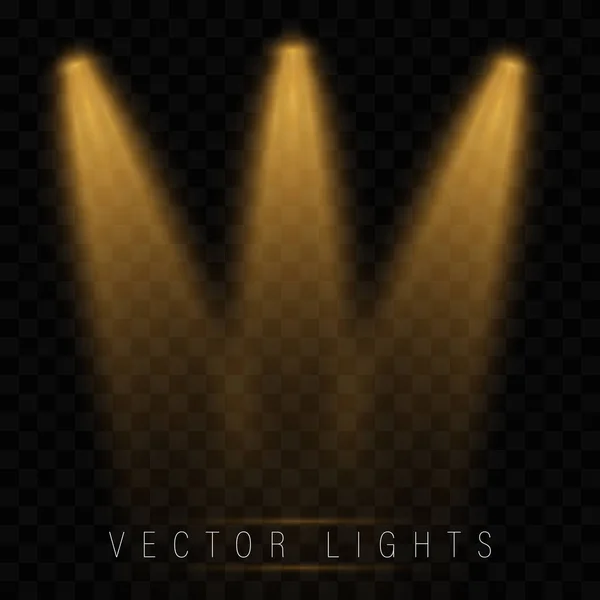 Set de focos vectoriales dorados — Archivo Imágenes Vectoriales
