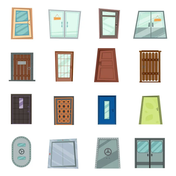Portas frontais coloridas para casas — Vetor de Stock