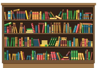 Eğitim Kütüphanesi kitap mağaza konsepti.