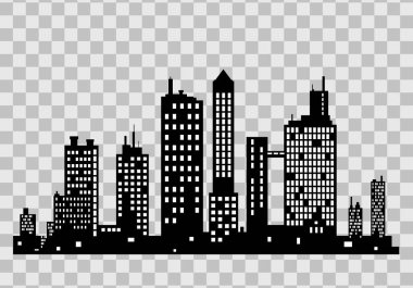 Vektör siyah şehir siluet simge